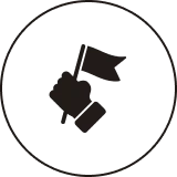Black and white flag emblem
